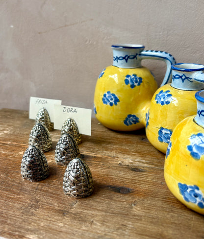 Vintage Beehive Place Card Holders Silver-Plated