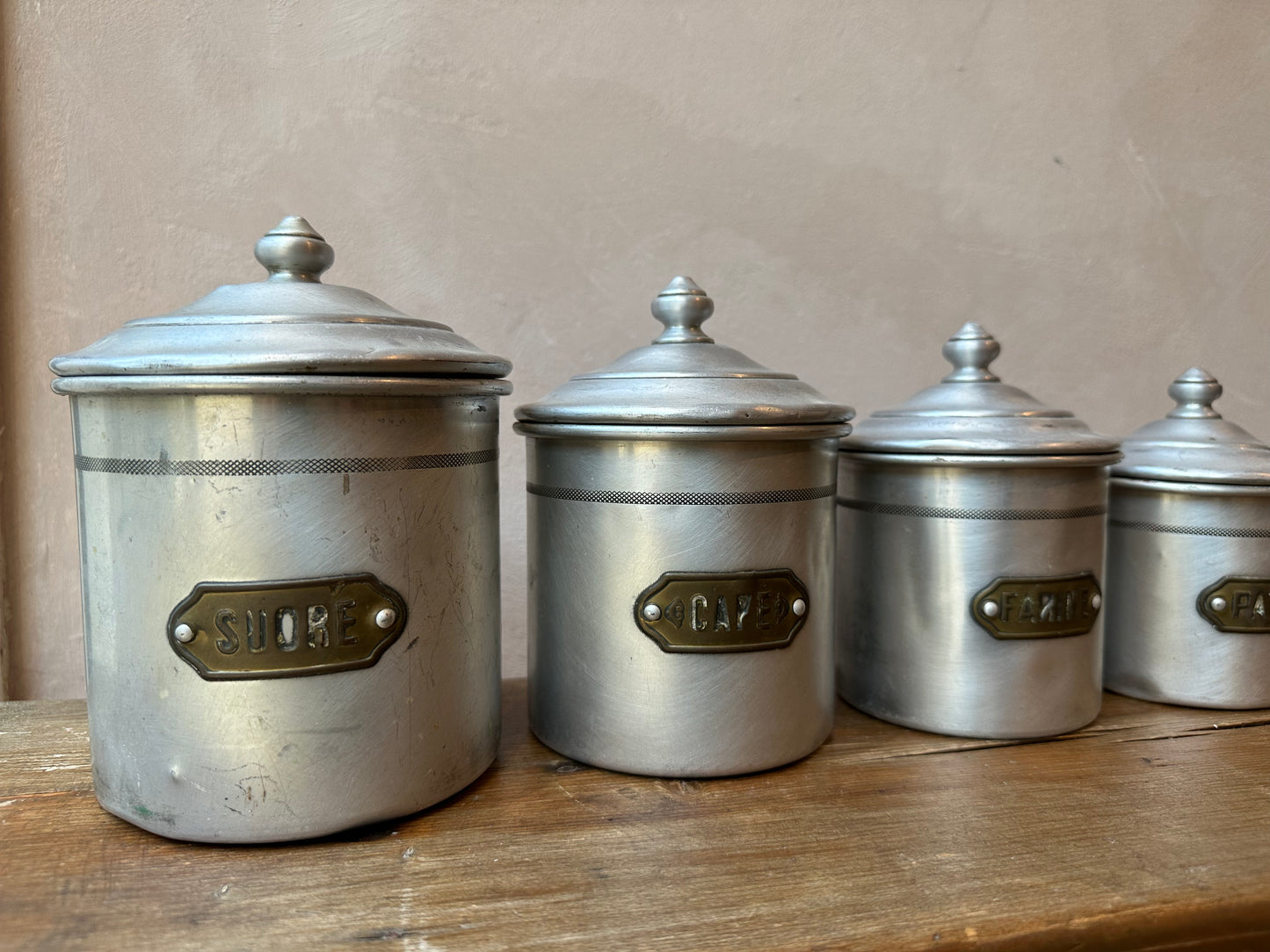 Vintage French Aluminum Kitchen Nesting Pots