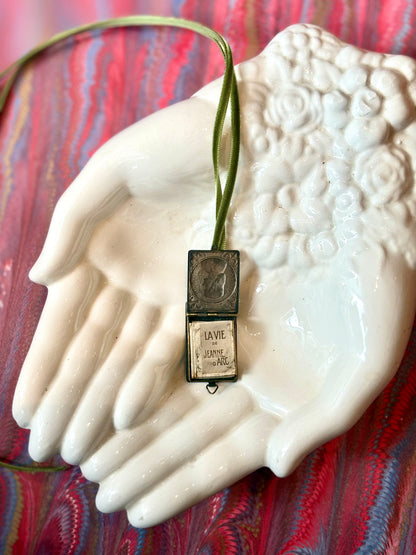 Rare Antique Joan of Arc Book Pendant