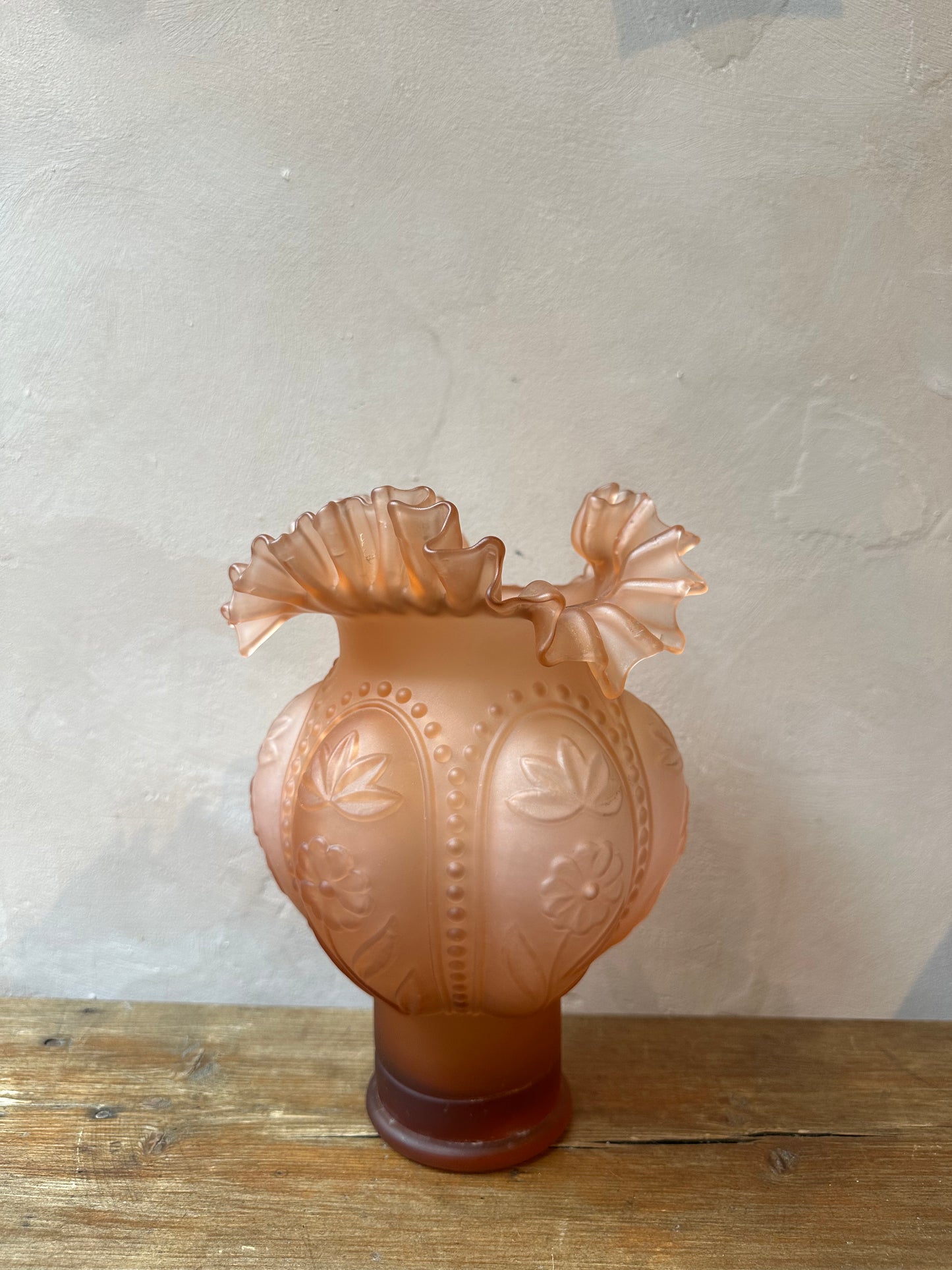 Vintage Pink Opaline Vase Art Deco Style