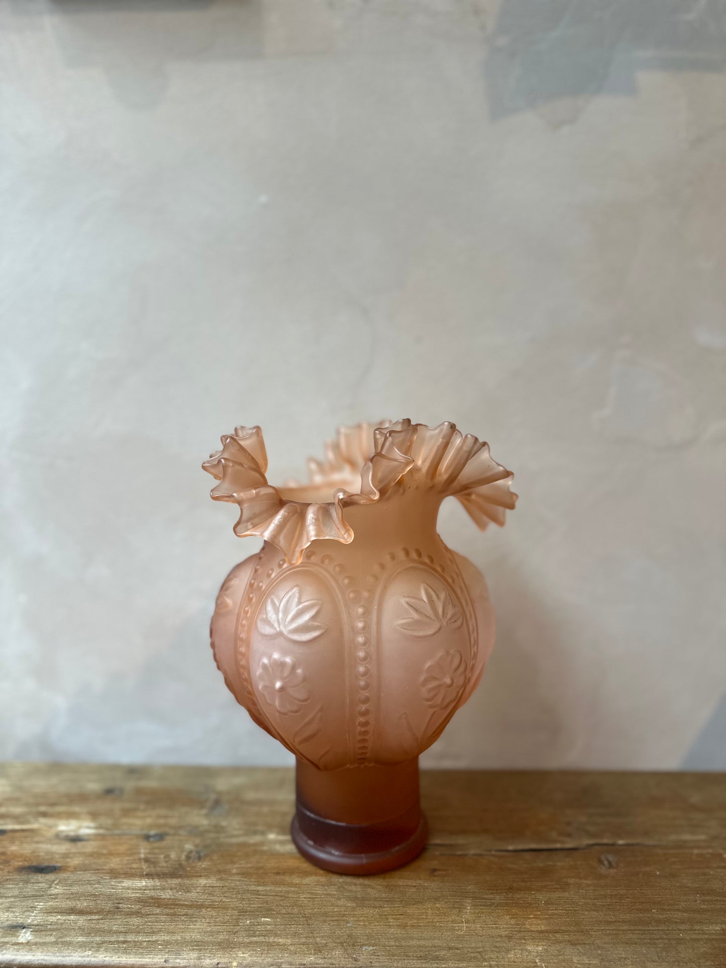 Vintage Pink Opaline Vase Art Deco Style