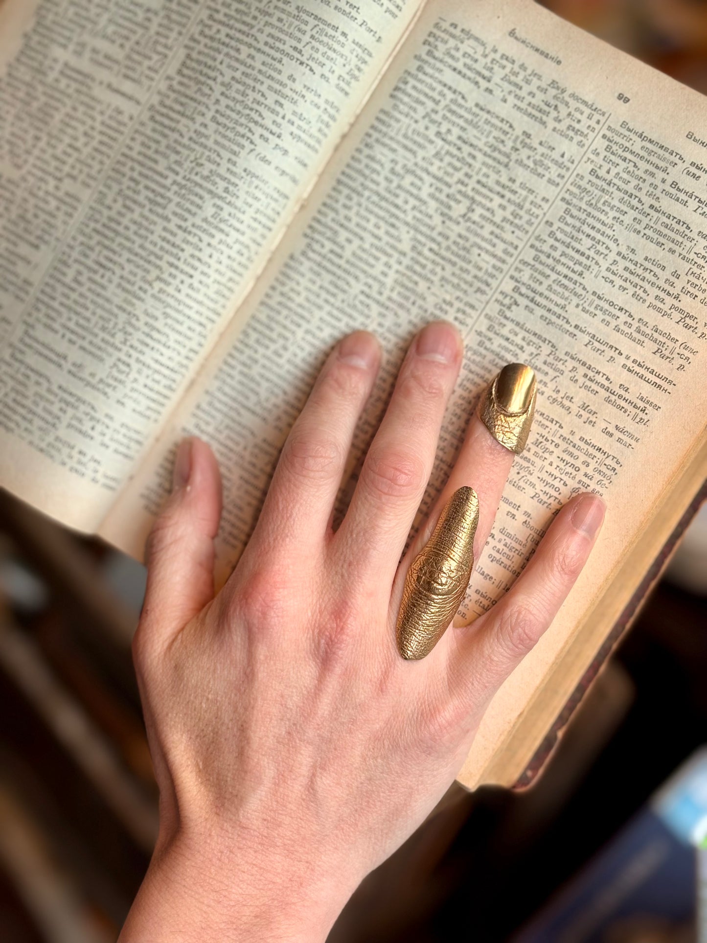 Gold-Plated Bronze Double Ring by INCARNEM