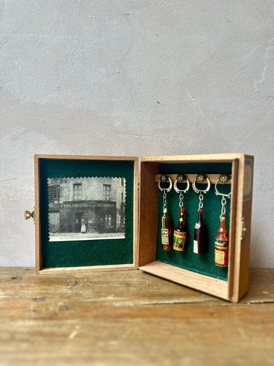 Handmade Memory Box with Rare Vintage Collector Keyrings