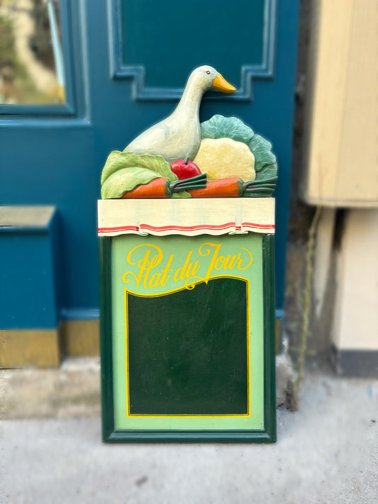 Vintage Goose Chalk board "Plat du Jour"